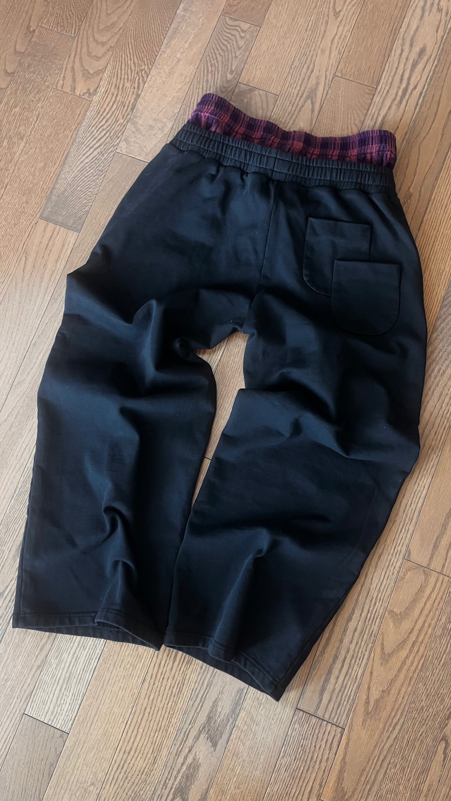 Black Pristine Remnants Double Waisted Sweatpants