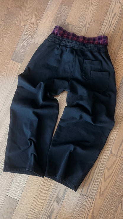 Black Pristine Remnants Double Waisted Sweatpants