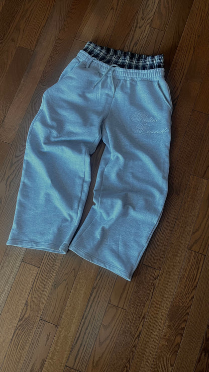 Grey Pristine Remnants Double Waisted Sweatpants