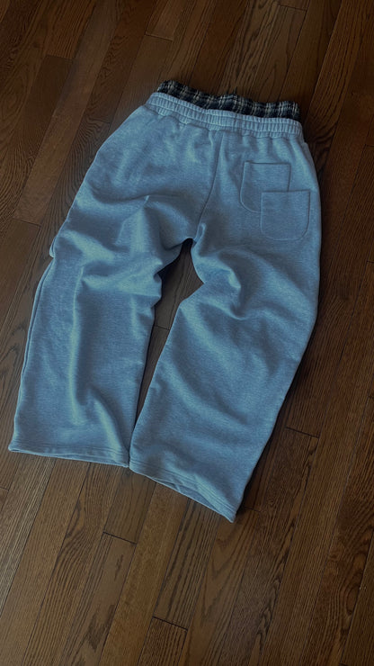 Grey Pristine Remnants Double Waisted Sweatpants
