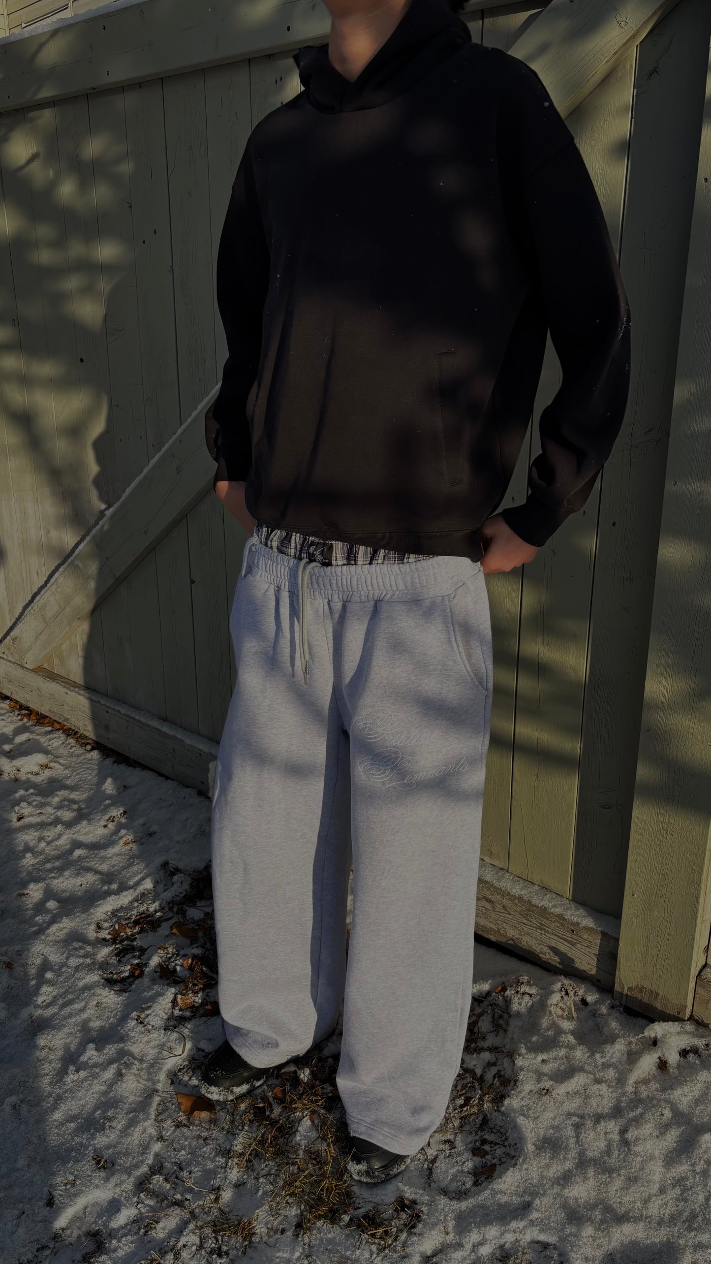 Grey Pristine Remnants Double Waisted Sweatpants