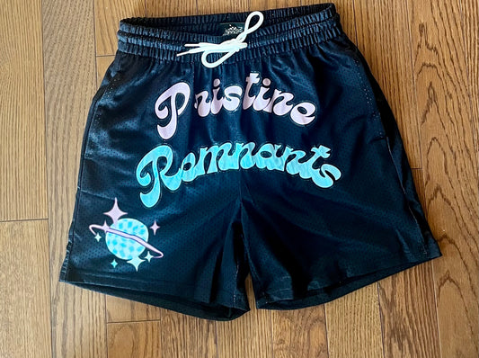 Pink & Blue Mesh Shorts Black Version